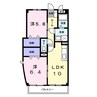 フェルメール 2LDKの間取り