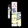 ココ　ラ　フェリーチェＡ 1LDKの間取り