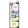 ヒルトップ 1LDKの間取り