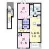 エレガンスＫＭ 2LDKの間取り