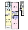 ブライト　コート　Ｄ 2LDKの間取り