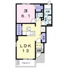 アバンツァートII 1LDKの間取り