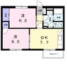 メゾン小林 2DKの間取り
