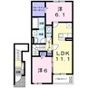 グランテリア瀬戸I　Ａ 2LDKの間取り