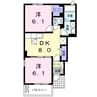 ルシェリアＡ 2DKの間取り
