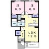 ラヴィアンローズＢ 2LDKの間取り