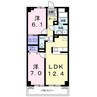 リベラ　サンリット　カーサ 2LDKの間取り