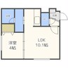 カレラ南郷 1LDKの間取り
