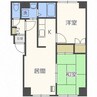 メルハープ南郷 2LDKの間取り