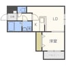 ａｍｕ南郷 1LDKの間取り