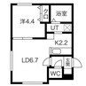 STARK南郷通 1LDKの間取り