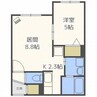 カーサドマーニ 1LDKの間取り