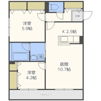 間取図 Ｌａ　Ｍｅｒｉｄｉａｎ　ＡＴＳＵＢＥＴＳＵ