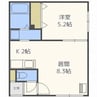 グランディール（本通南） 1LDKの間取り