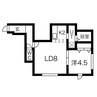 アルファイン南郷 1LDKの間取り