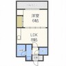 クリスタルコート 1DKの間取り