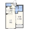 Ｒｉｔｚ　ＧＲＡＮＤＥ厚別南 1LDKの間取り