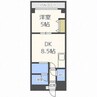 プロムコート 1DKの間取り