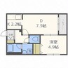 プランドール大地 1LDKの間取り