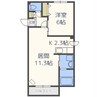 フィーノ本郷通 1LDKの間取り