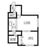 ロア・エスポワール 1DKの間取り