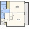 ブランノワール厚別中央 1DKの間取り