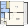 ブランノワール厚別中央 1DKの間取り