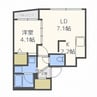 リヴァージュ 1LDKの間取り