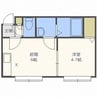 アインバウム 1LDKの間取り