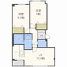ノースヴィレッヂ厚別 2LDKの間取り