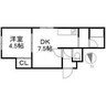 グロリア栄通 1DKの間取り