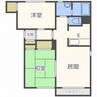 アルカディア大谷地 2LDKの間取り
