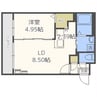 癒禅１７Ｉ 1LDKの間取り
