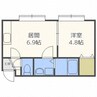 オーシャンビル北星学園前 1DKの間取り
