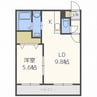ウニート南郷13 1LDKの間取り