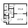 ブランノワール厚別南 1LDKの間取り