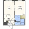 アートレータ本通 1LDKの間取り