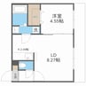ラピスブラオ厚別中央 1LDKの間取り