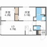 セフィーロ新札幌 2LDKの間取り