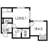 ヴィラ本通南 1LDKの間取り