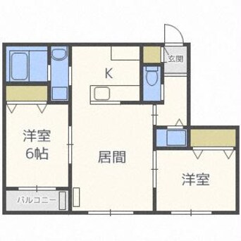 間取図 グランメール本通16
