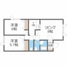 アワード平和通 2LDKの間取り