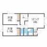 アワード平和通 2LDKの間取り