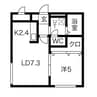 Prescelto新札幌(プレシェルト新札幌) 1LDKの間取り