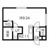 ティアラ南郷 1Kの間取り