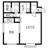 オク・アールファイブ 1LDKの間取り