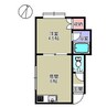 MAPLEHILLS南郷 1LDKの間取り
