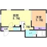 ひばりが丘ハウス　A棟 1LDKの間取り