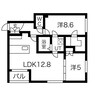 カーサフェリーチェ新札幌 2LDKの間取り