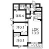 白南ハイツ8 3LDKの間取り